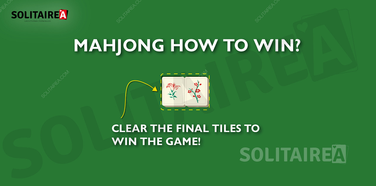 Mahjong-spelet är vunnet när alla brickor har rensats
